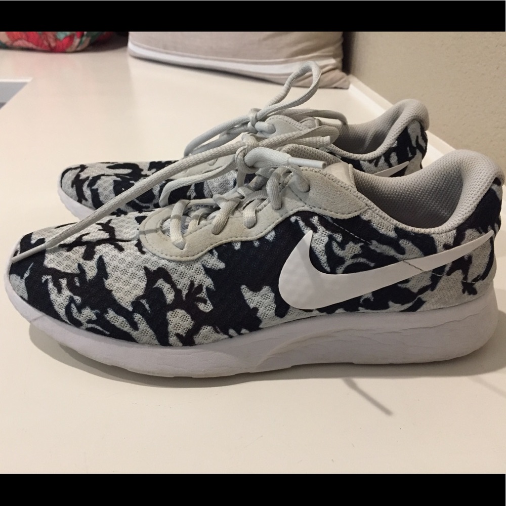 Blue camo Nike shoes